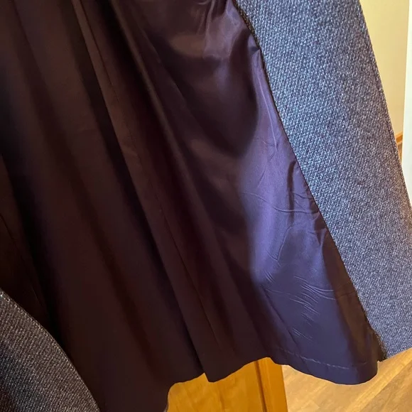 Lorendale Wool Lined Long Maxi Coat Vintage Heavy Purple Gray White Blend NICE - Picture 10 of 16